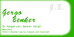 gergo benker business card